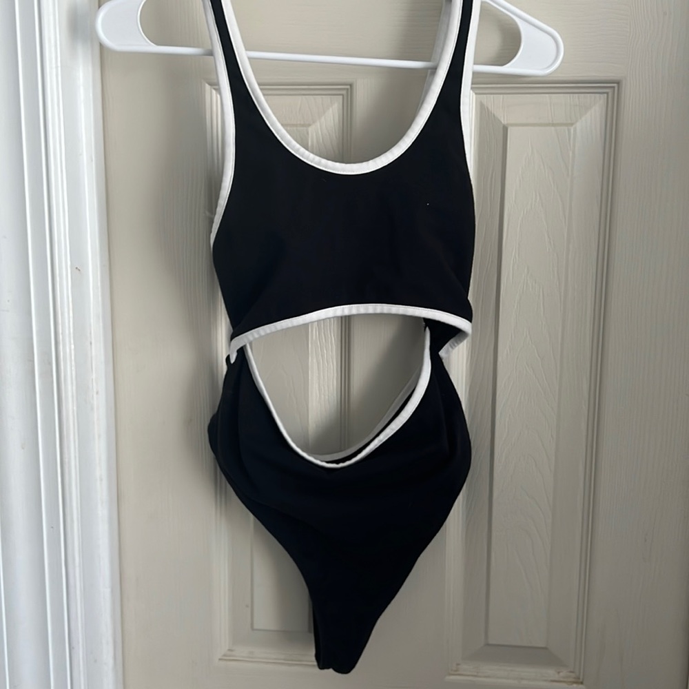 Black and white cut out bodysuit
